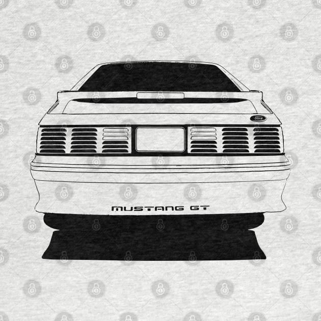 Ford Mustang GT (fox body) - rear stylized T-Shirt by mal_photography